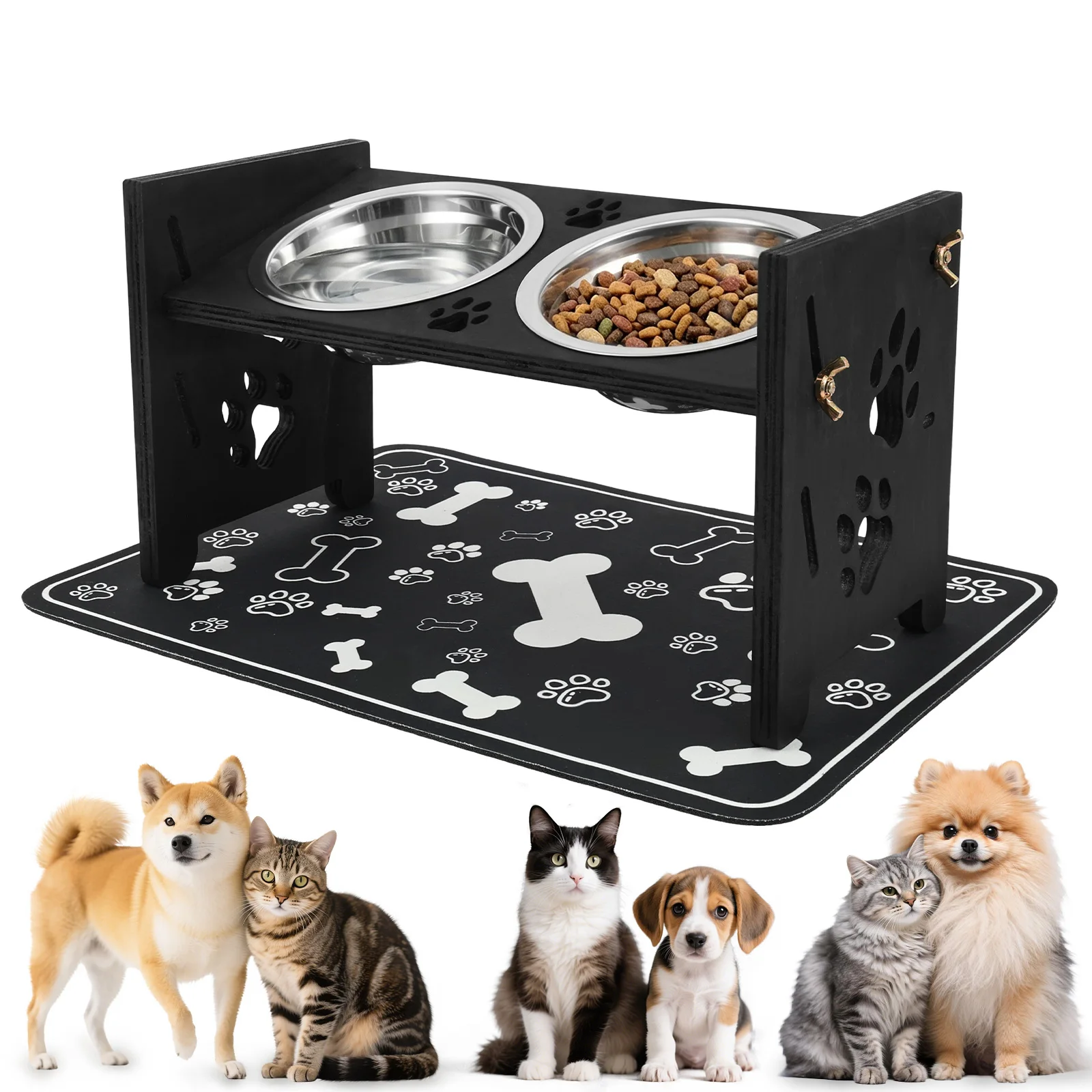 Royal Canin Food Medium - Erhöhte Hundefutterschalen mit Verstellbarem Ständer und