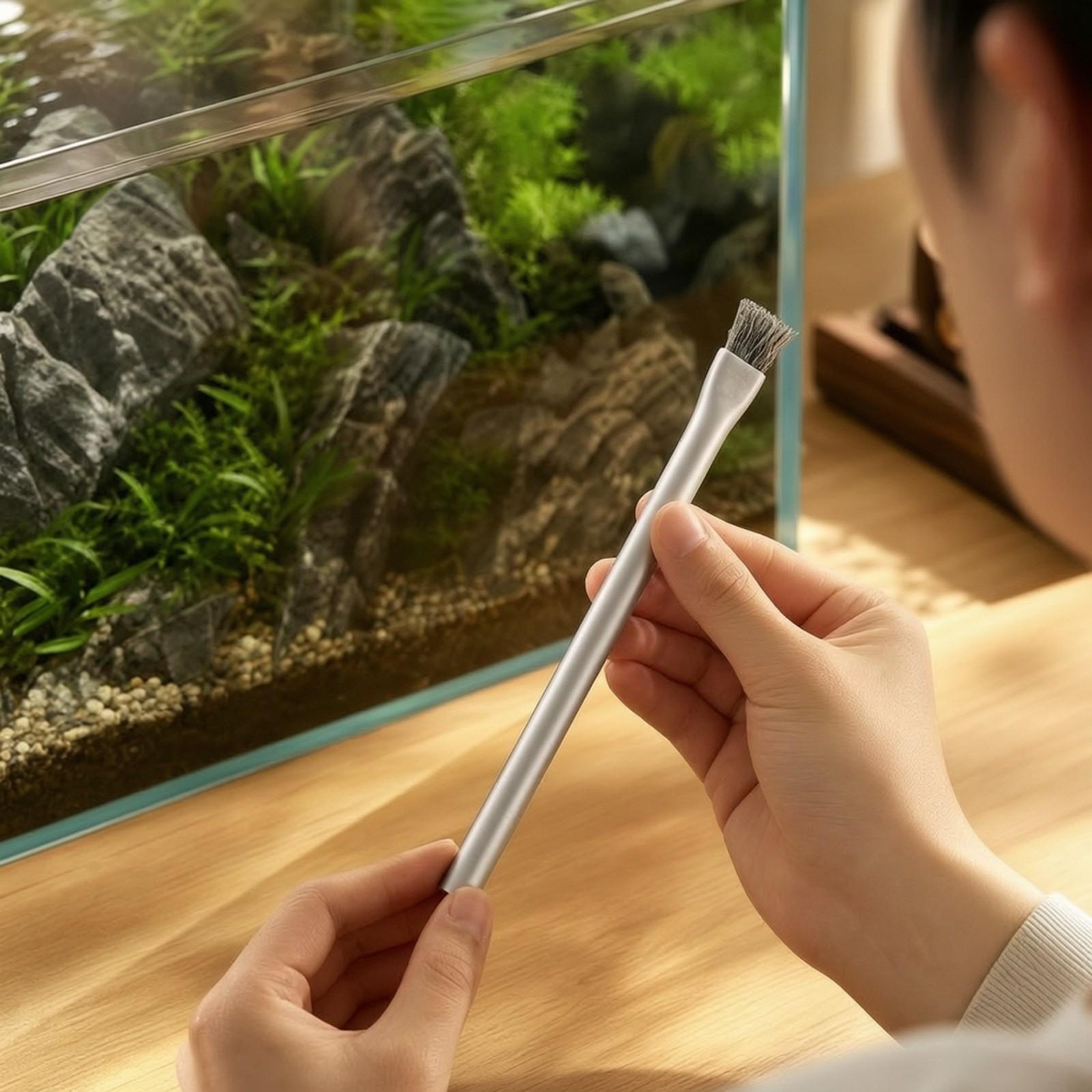 Planted Aquarium Cleaning Kit - Edelstahl-Draht-Biofilm-Bürste, feste, robuste Biofilm-Reinigungsbürste, stabil für