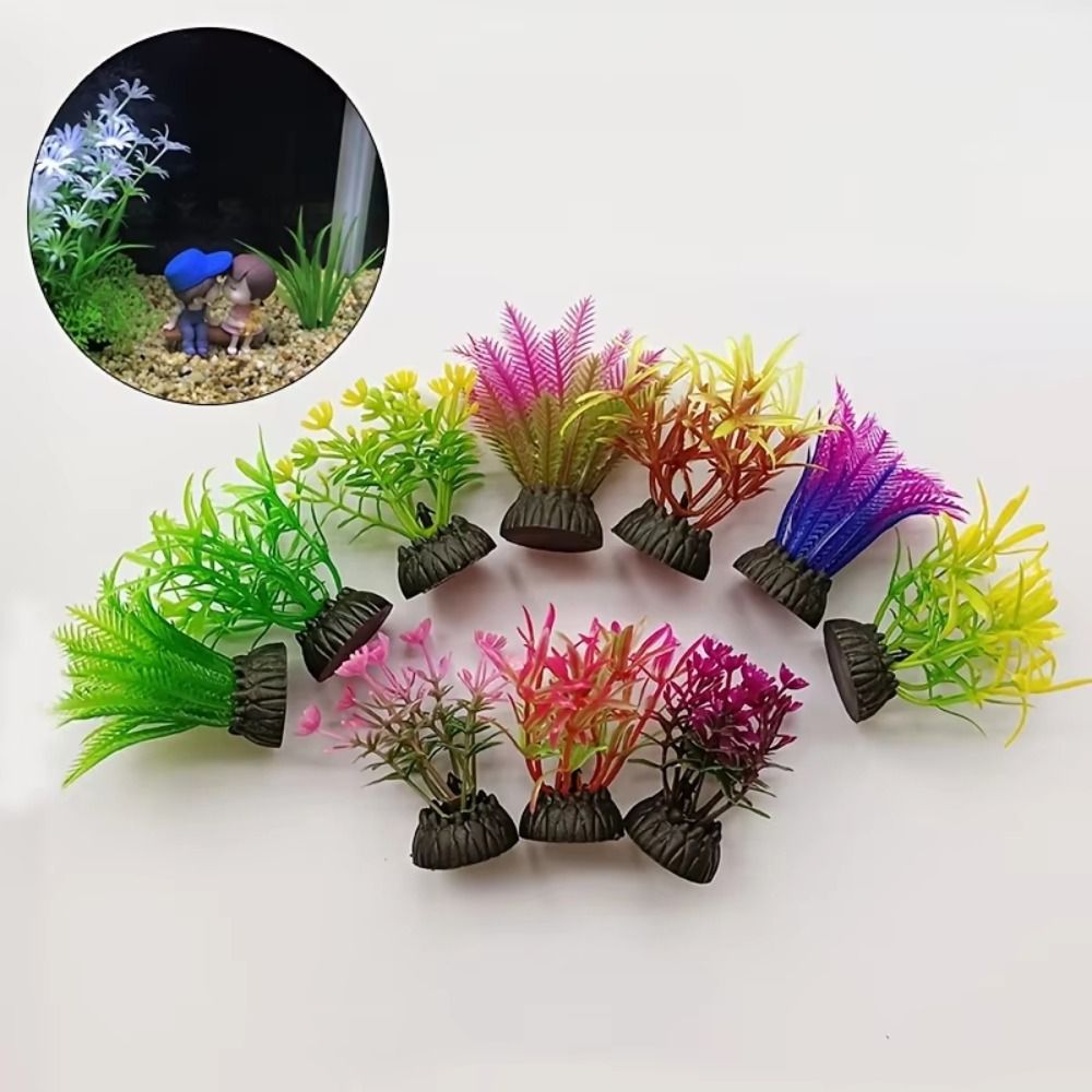 Aquarium Planted Background - Künstliche Aquariumpflanze aus Kunststoff, Höhe 4-8cm,