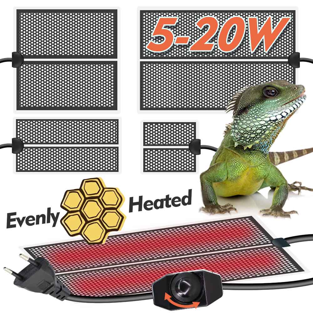 Planted Aquarium Heater - 5–20 W Reptilien-Wärmematte, Pflanzen-Heizkissen mit Temperaturregelung,