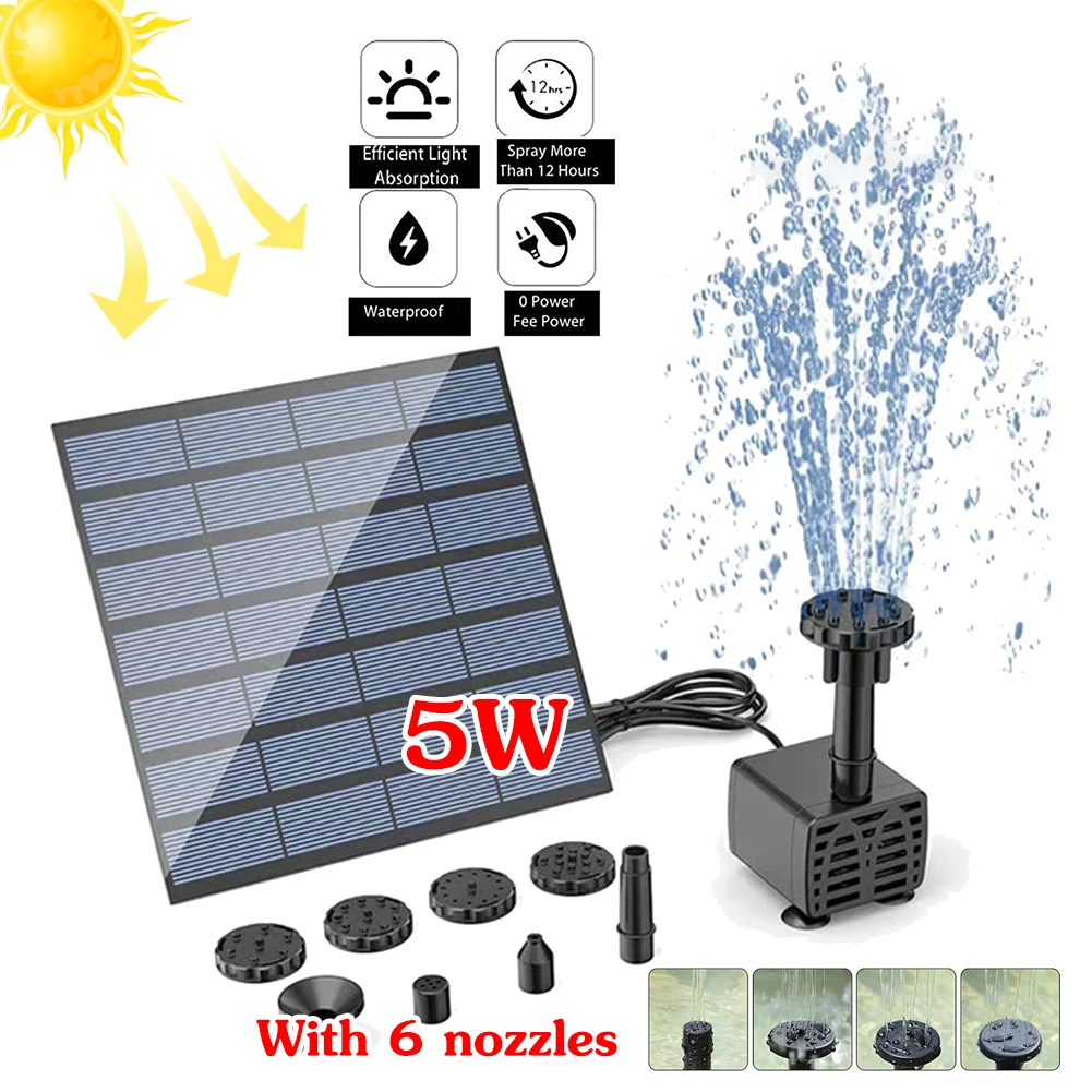 Aquarium Plant Iron - Solar wasserpumpe Brunnen pumpe mit 6