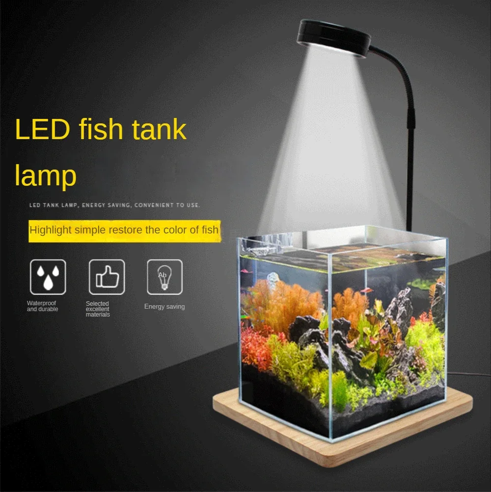 Planted Aquarium For Betta - LED-Aquarium-Wachstumslicht mit Bambusbrett, passend für Aquarium-Nano-Panzer,