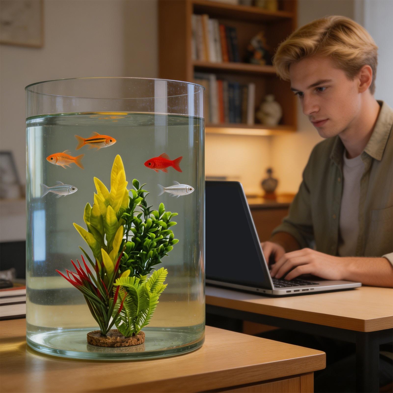 Planted Aquarium For Betta - Künstliche Aquarienpflanzen, Garnelen-Tank-Dekoration, Betta-Tank-Dekoration für Züchter,