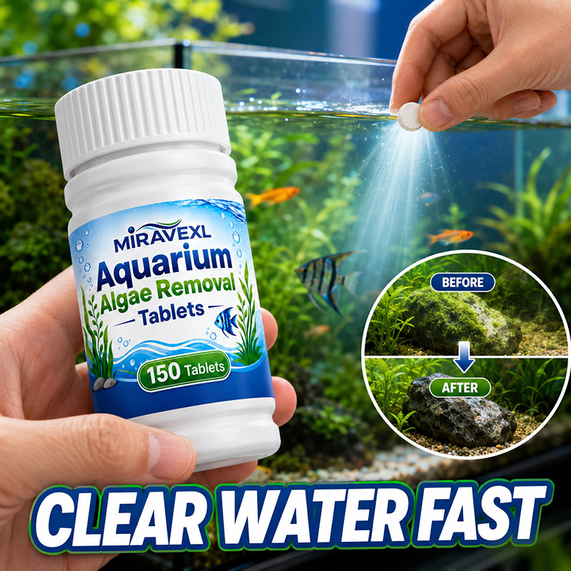 Planted Aquarium Materials - MIRAVEXL 150 Aquarium-Algenentfernungstabletten, Sicherer Algenkiller-Reiniger, Schnelle