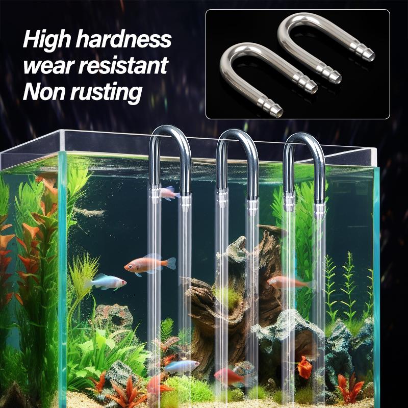Glass Co2 Drop Checker - Edelstahl Aquarium U-förmige Luftleitung Airline Tubing