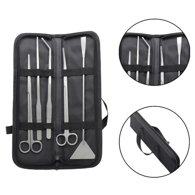 Planted Aquarium Kit - Aquarium-Reinigungswerkzeug-Set Wellenschere Pinzette Wasserpflanzen-Gras-Trimmer Edelstahl Fischbecken-Werkzeuge