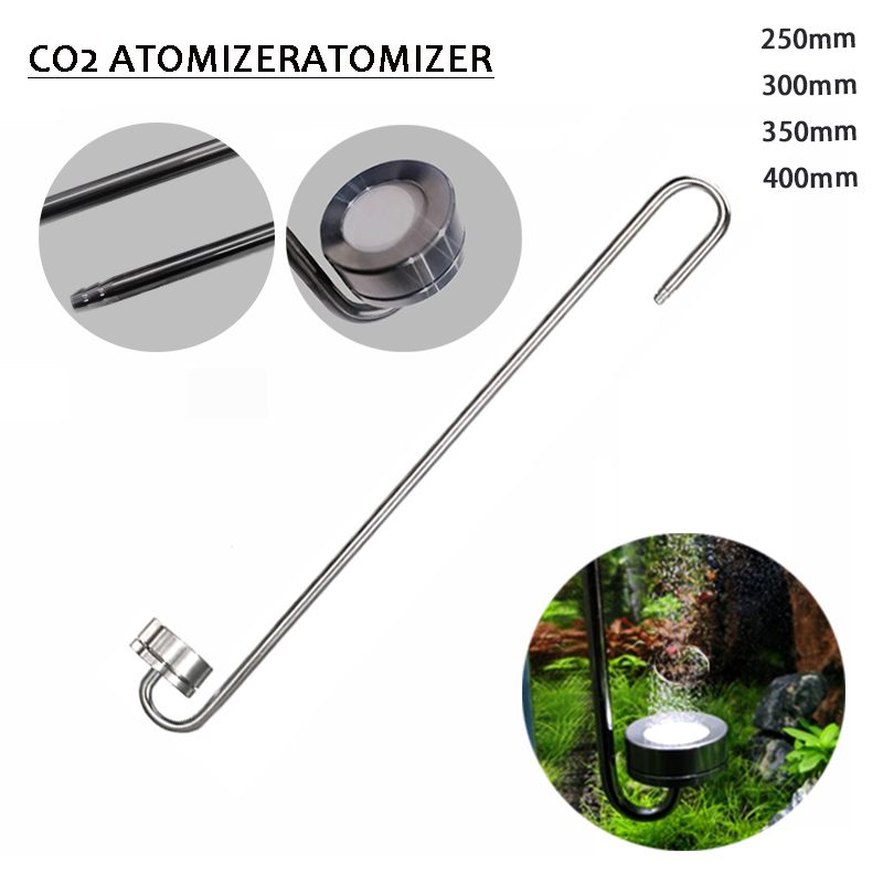 Glass Co2 Drop Checker - Aquarium CO2-Diffusor Edelstahl-Zerstäuber, Keramikscheiben-CO2-Zerstäuber für CO2-Regler