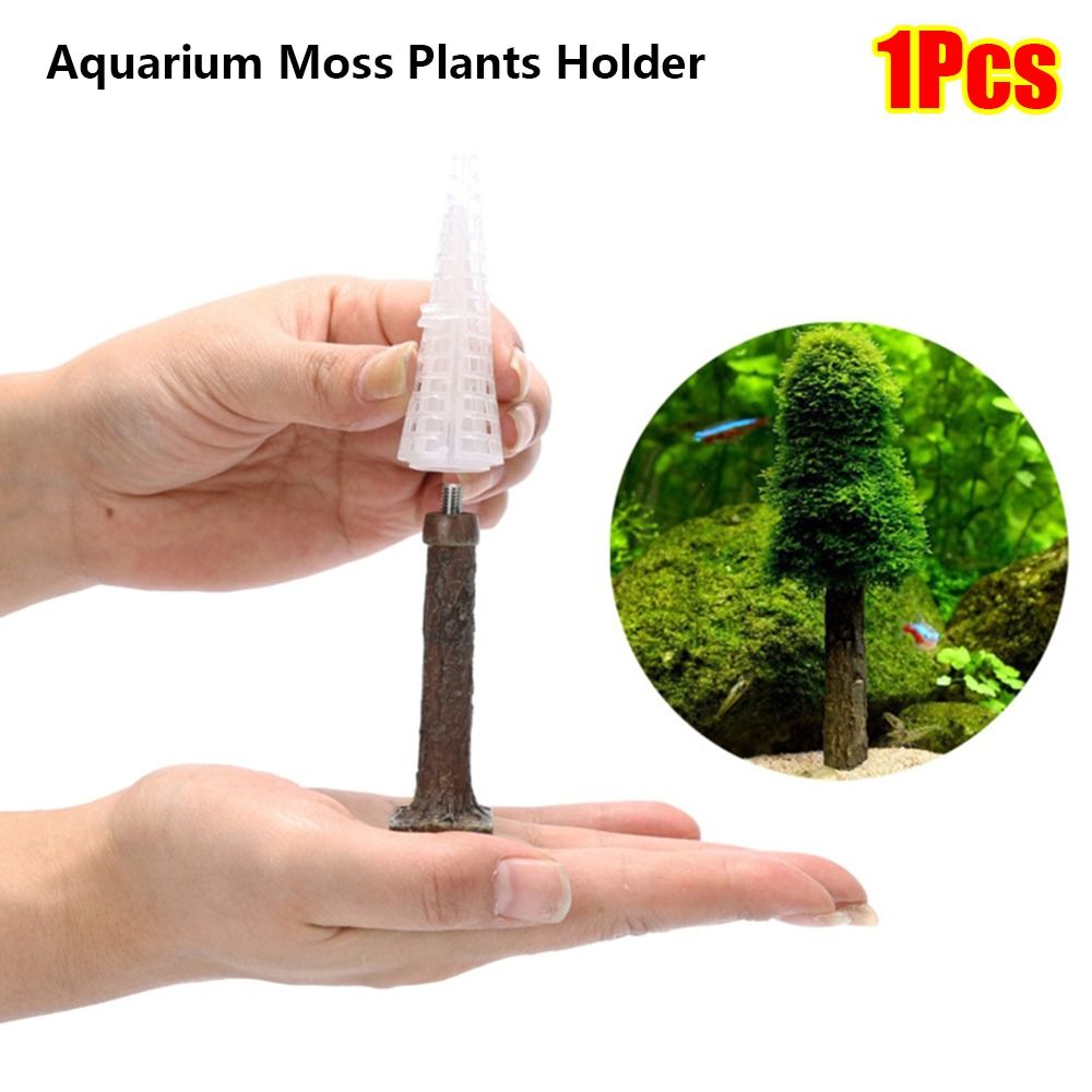 Aquarium Planted Background - Simulierter Weihnachtsbaum Aquarium-Moos-Pflanzenhalter Weihnachtsmoos-Pflanze Mini-Baumform Aquarium-Dekoration