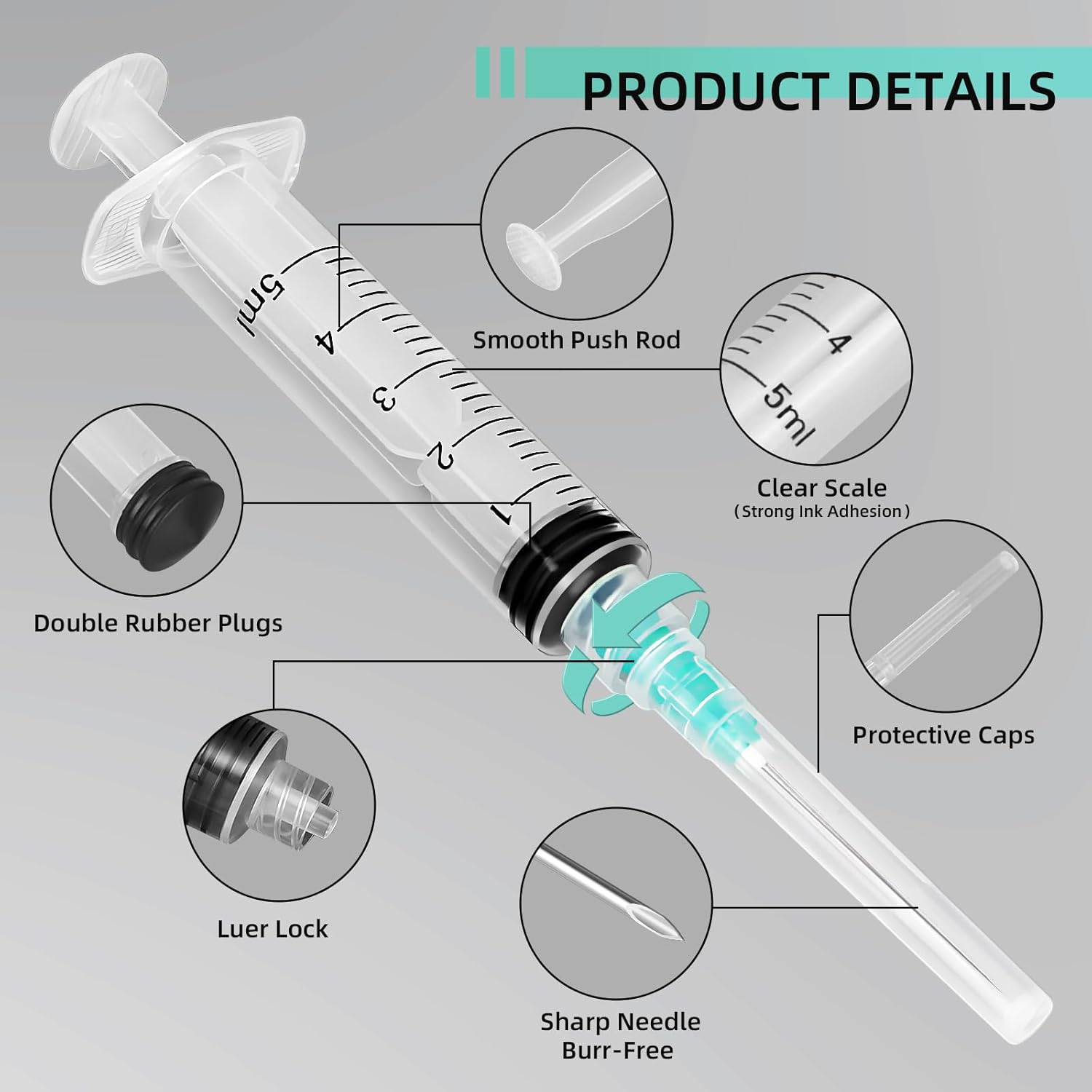 5ml Luer-Lock-Spritze, geeigne – Planted Aquarium Materials Bewertung und Preis